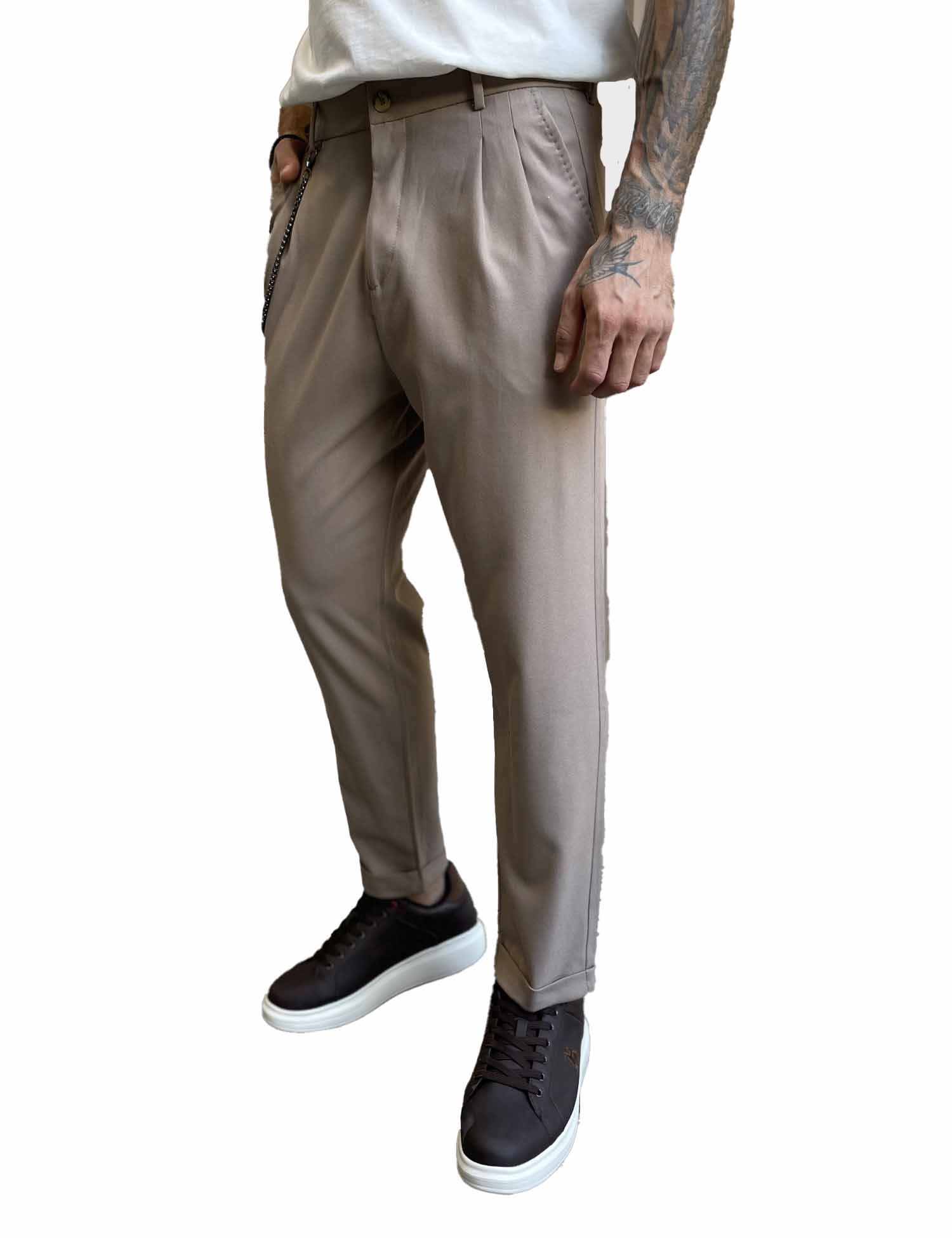 Joggermen ανδρικό πούρο υφασμάτινο παντελόνι με πιέτες και λάστιχο στην μέση 2003P φωτογραφία